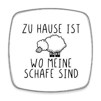 Zu Hause ist wo meine Schafe sind - Viereckiger Kühlschrankmagnet - Weiß - Vorne