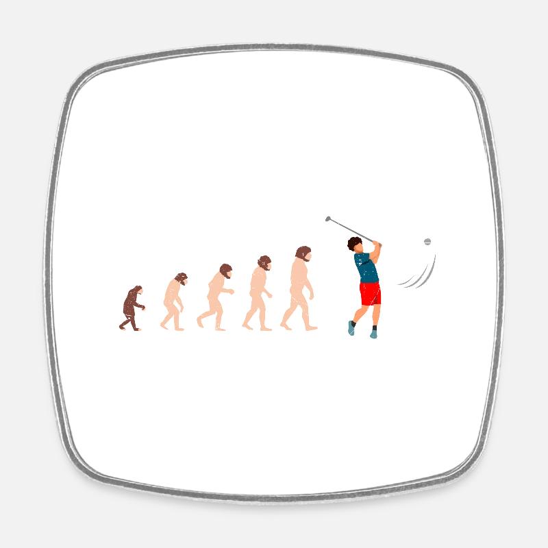 Evolution Golf Golfer Geschenkidee - Viereckiger Kühlschrankmagnet - Weiß