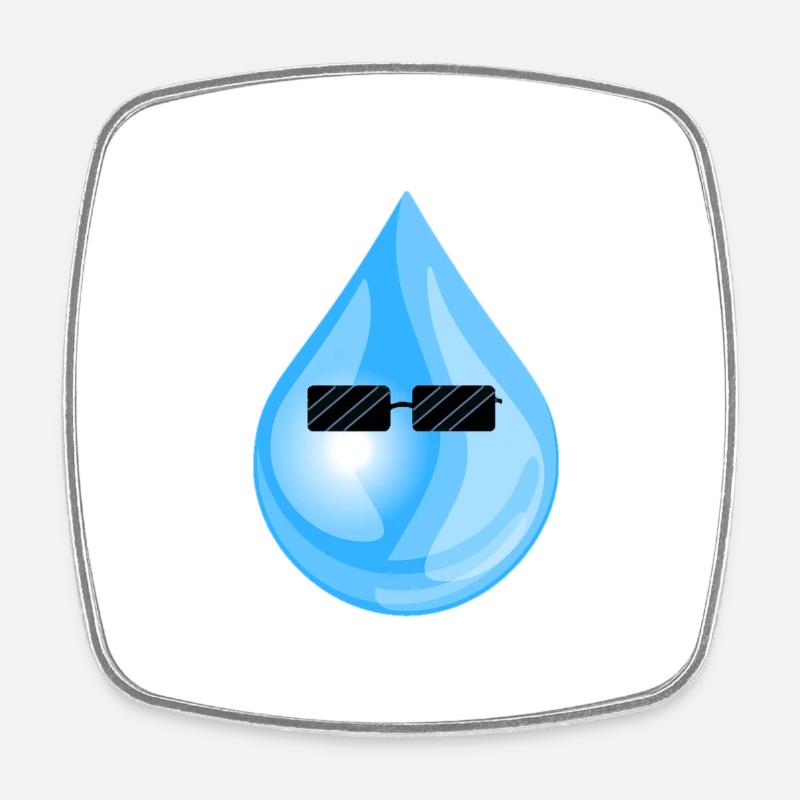 Goutte - Magnet carré - blanc