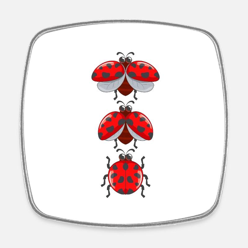 Coccinelles douces insectes avec des ailes - Magnet carré - blanc