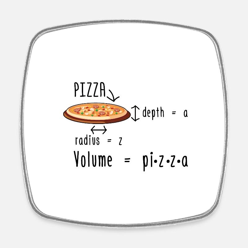 Pizza de mathématicien | Idée cadeau maths mathématiques - Magnet carré - blanc