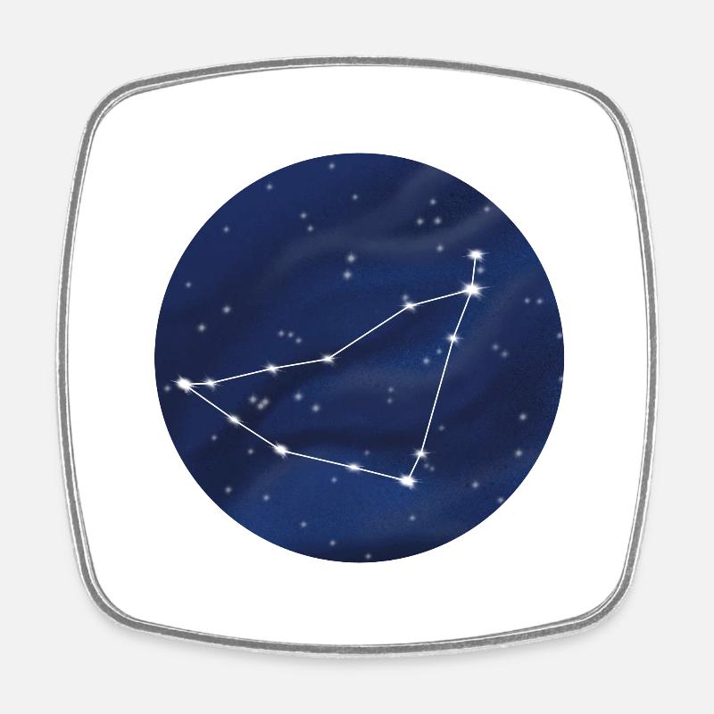 Signe du zodiaque de la constellation du Capricorne - Magnet carré - blanc