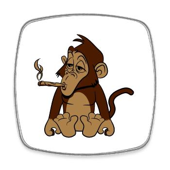 monkey weed hemp - Square fridge magnet - white - Front