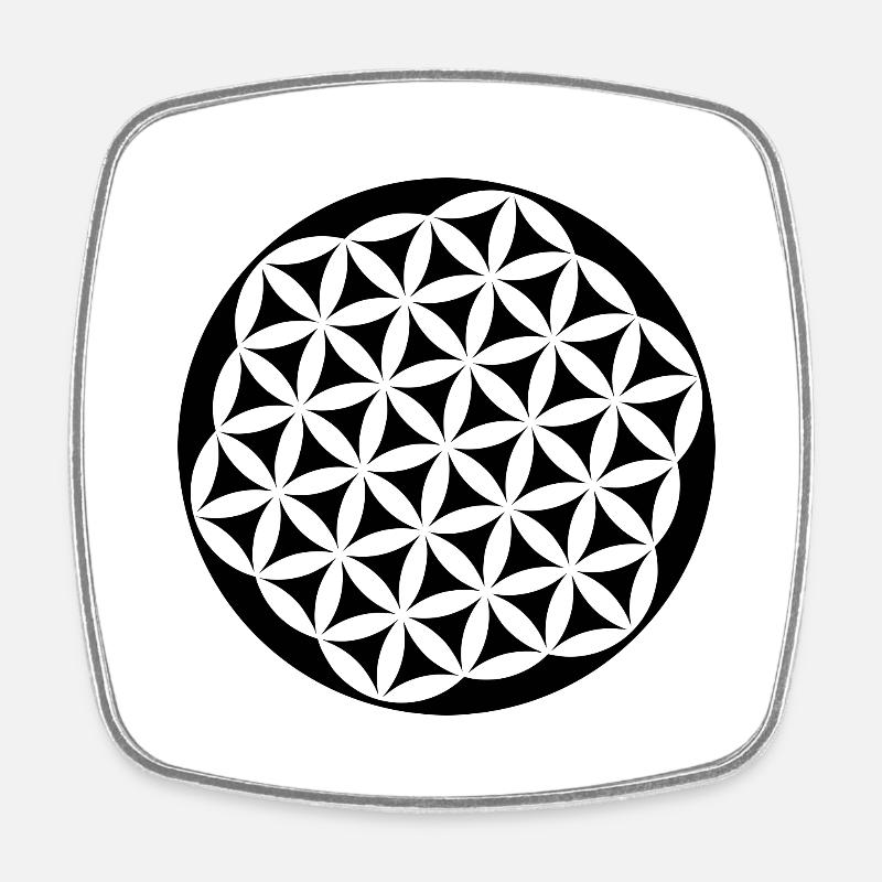 Fleur de vie - Magnet carré - blanc