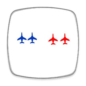 Patrouille de France meeting aérien armée de l'air - Magnet carré - blanc - Devant