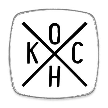 Koch - Viereckiger Kühlschrankmagnet - Weiß - Vorne