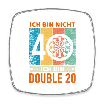 40. Geburtstag Dart - Viereckiger Kühlschrankmagnet - Weiß - Vorne