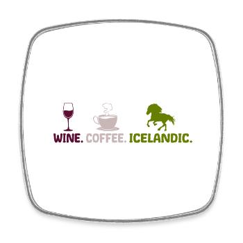 Café de vin de cheval islandais disant pour cavalier - Magnet carré - blanc - Devant