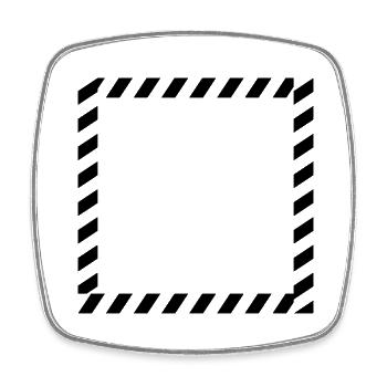 Schild Rahmen Absperrband - Viereckiger Kühlschrankmagnet - Weiß - Vorne