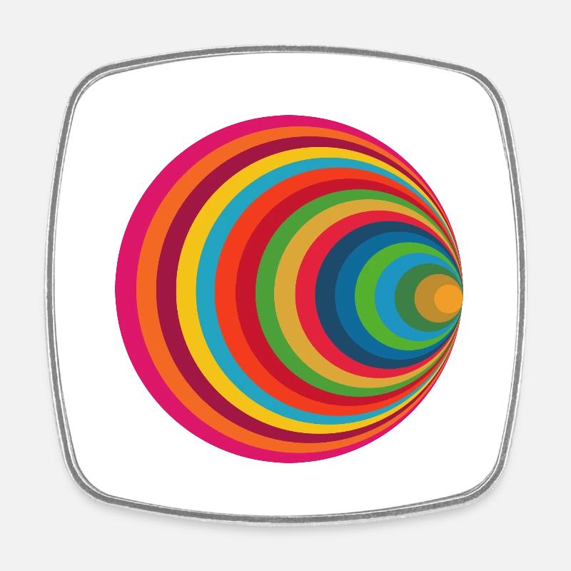 Colorful circle design - three - Square fridge magnet - white
