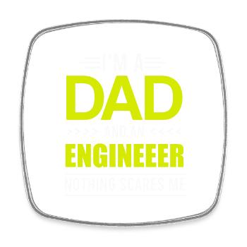 Engineer Day I'm a Dad and an Engineer Gift - Square fridge magnet - white - Front