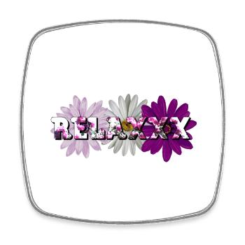 Motif de fleurs Relaxxx - Magnet carré - blanc - Devant