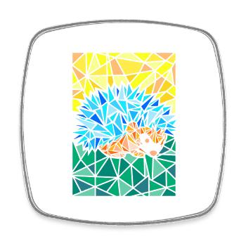 Igel Polygon Abstrakte Kunst - Viereckiger Kühlschrankmagnet - Weiß - Vorne