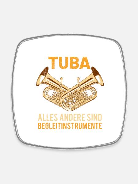 Herren Tuba Witz Spruch - Viereckiger Kühlschrankmagnet - Weiß