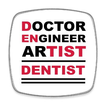 zahnarzt arzt ingenieur künstler - Square fridge magnet - white - Front