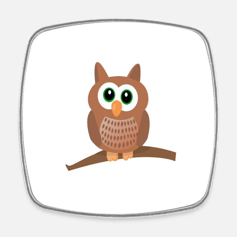 Owl cute owl - Square fridge magnet - white