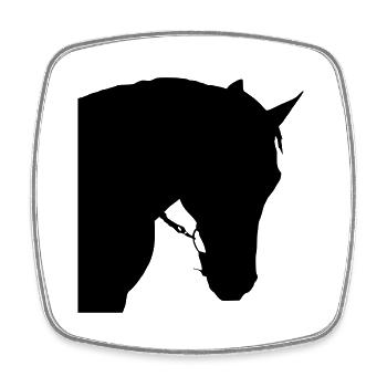 Horse head 6 - Square fridge magnet - white - Front