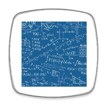 Mathe-Gleichung-Muster, quadratische Formel Mathe Geschenk - Viereckiger Kühlschrankmagnet - Weiß - Vorne