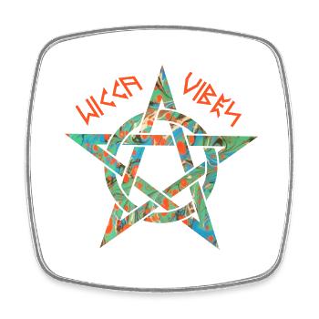 pentagram 3 e 4 wicca vibes runes - Square fridge magnet - white - Front