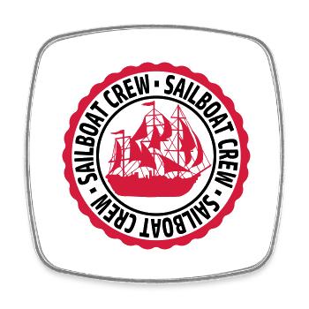 Stempel Sailboat Crew - Viereckiger Kühlschrankmagnet - Weiß - Vorne