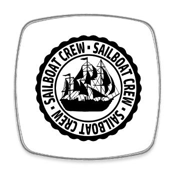 Sailboat Crew Stempel - Viereckiger Kühlschrankmagnet - Weiß - Vorne