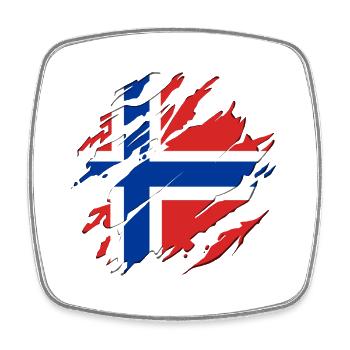 Norwegen Flagge Kratzer Risse Skandinavien - Viereckiger Kühlschrankmagnet - Weiß - Vorne