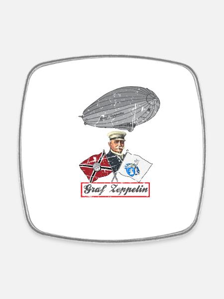 Graf Zeppelin Portrait Luftschiff, Fliegerei Retro - Viereckiger Kühlschrankmagnet - Weiß