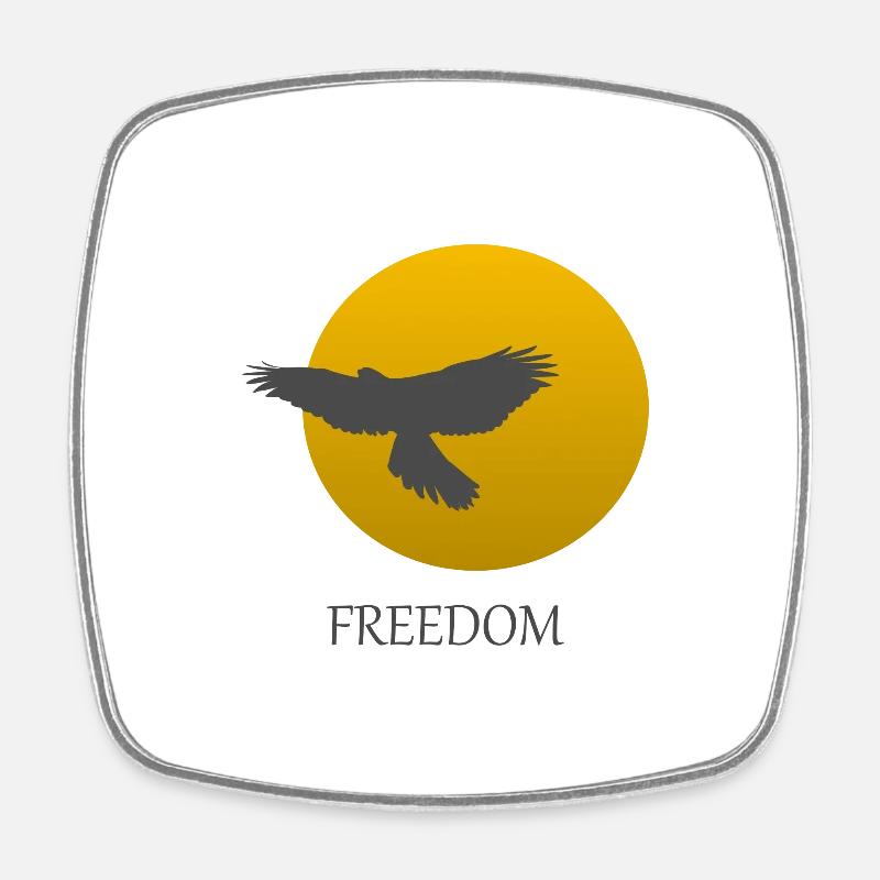 Oiseau oiseau de rapace Liberté - Magnet carré - blanc