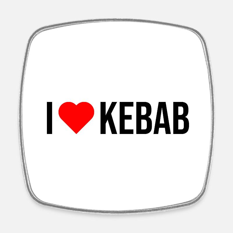 j'aime le kebab - Magnet carré - blanc