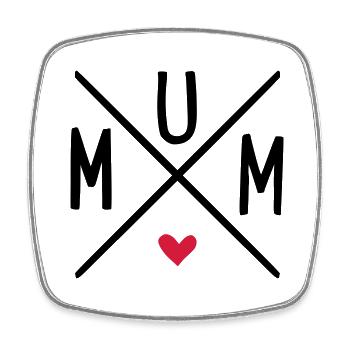 mum - Viereckiger Kühlschrankmagnet - Weiß - Vorne
