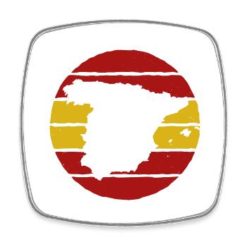 Espagne Drapeau Vintage Malle Madrid Used Look - Magnet carré - blanc - Devant