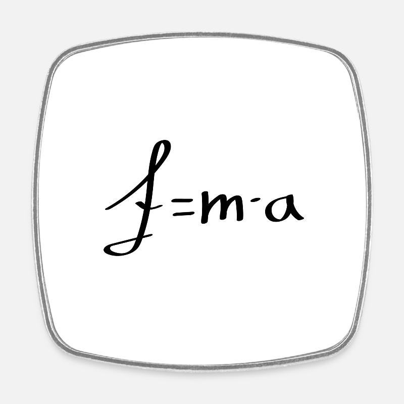 Formula for the force F - Square fridge magnet - white