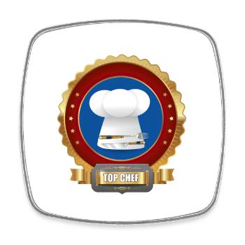 Top Chef for cooking - Square fridge magnet - white - Front