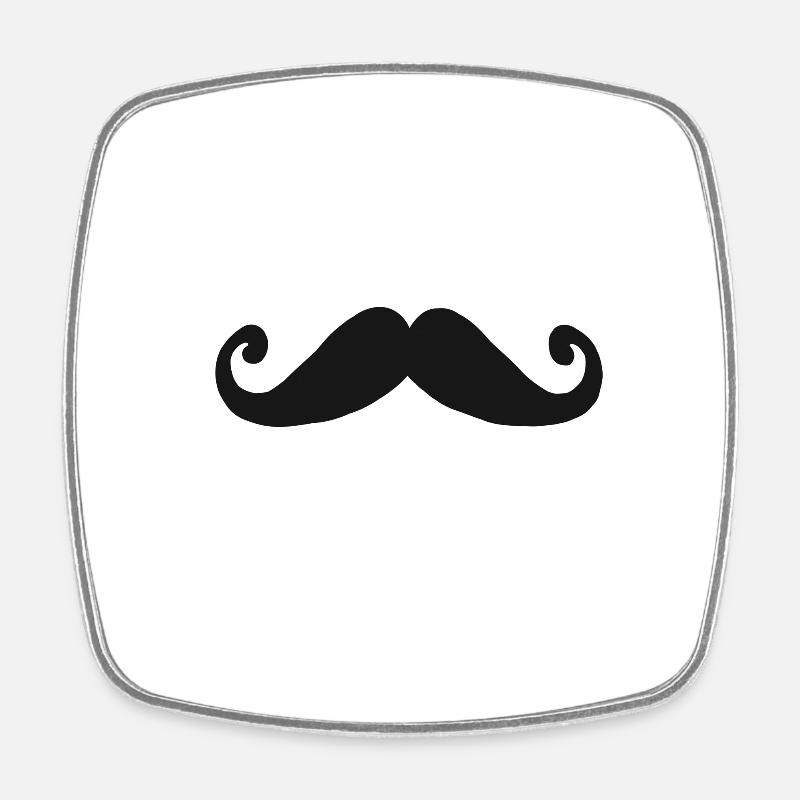 Schnauzer Bart style Schnurrbart Geschenk beard - Viereckiger Kühlschrankmagnet - Weiß