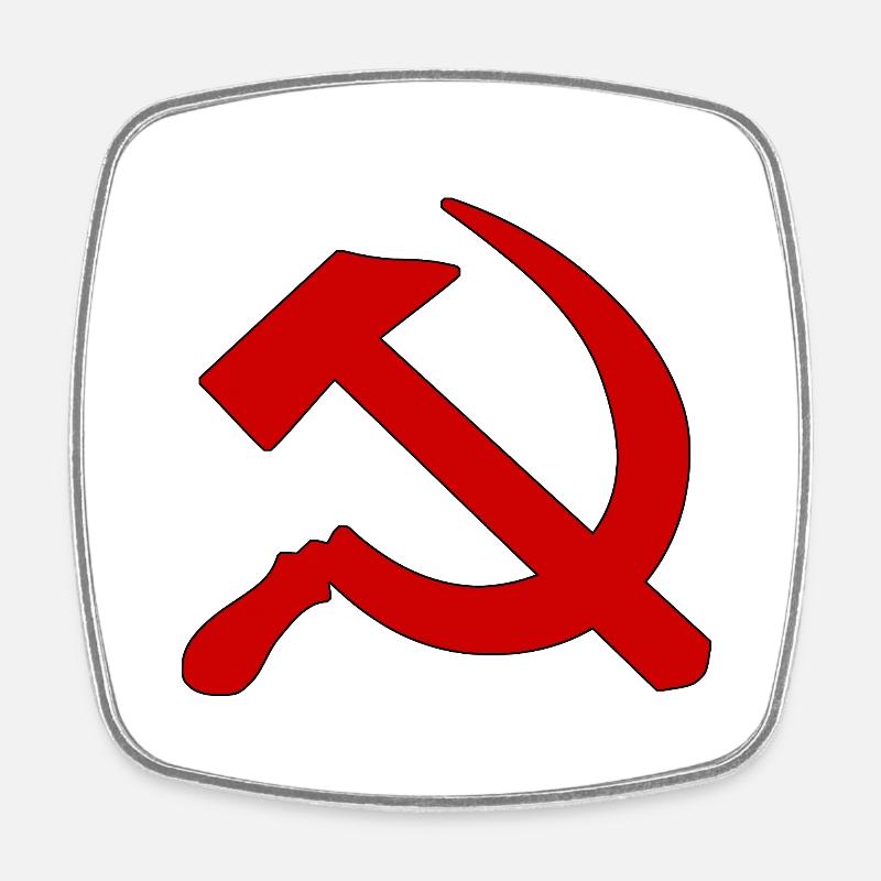 Marteau rouge et faucille | Pull communisme - Magnet carré - blanc
