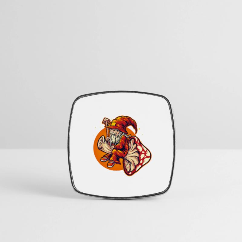 Dwarf wizard riding toadstool Square fridge magnet