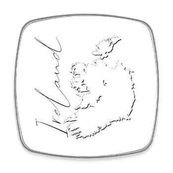 Map of Ireland as an outline EN - Square fridge magnet - white - Front