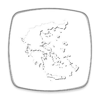 Greece map as an outline - Square fridge magnet - white - Front