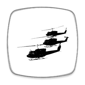 bell212 Hubschrauber Helikopter Helicopter - Viereckiger Kühlschrankmagnet - Weiß - Vorne