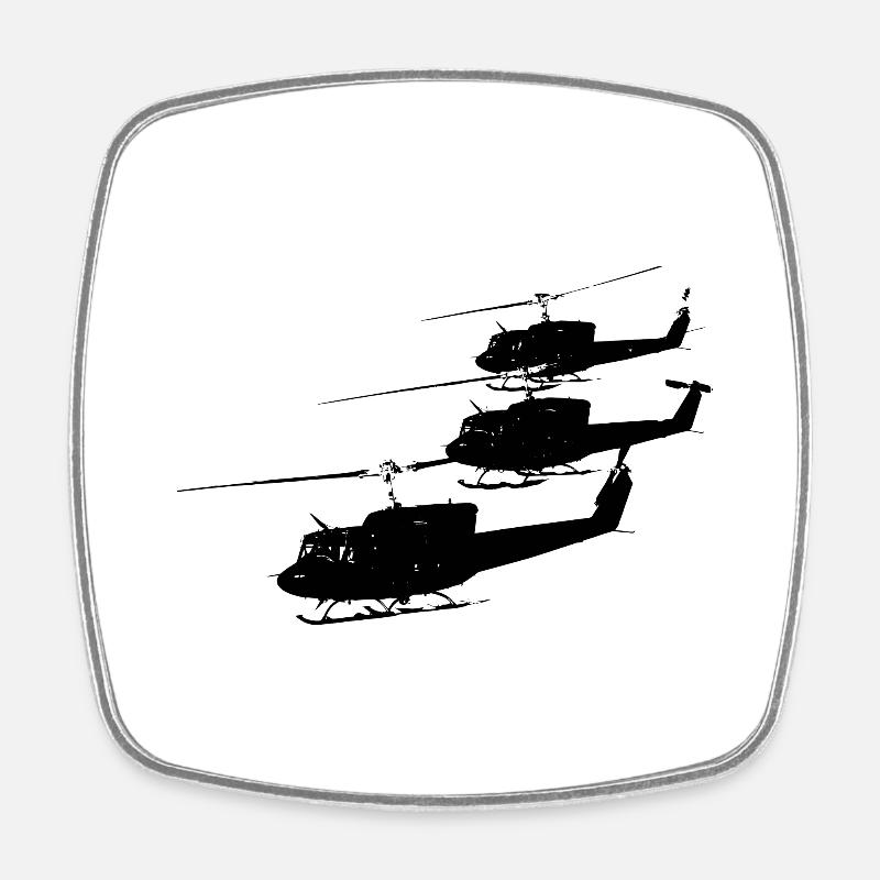 bell212 Hélicoptère Hélicoptère - Magnet carré - blanc