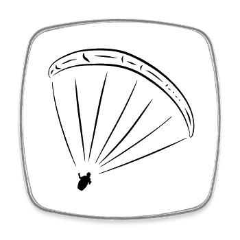 Pilot Paragliding Paraglider Gleitschirm - Viereckiger Kühlschrankmagnet - Weiß - Vorne