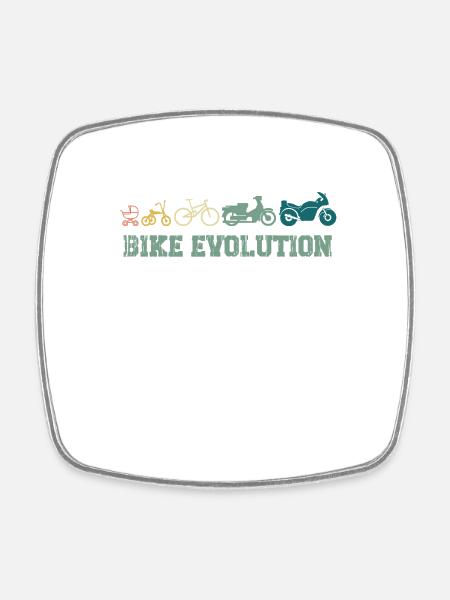 Motorrad Evolution Spruch Bike Evolution Motorrad - Viereckiger Kühlschrankmagnet - Weiß