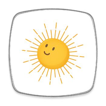 Soleil - Magnet carré - blanc - Devant