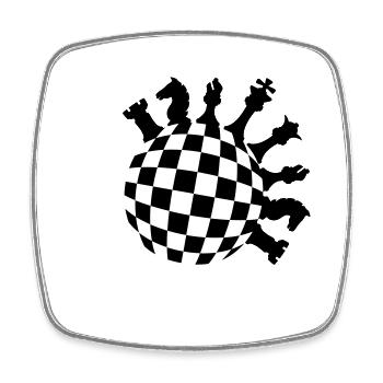 Rund Schach Kreis - Viereckiger Kühlschrankmagnet - Weiß - Vorne