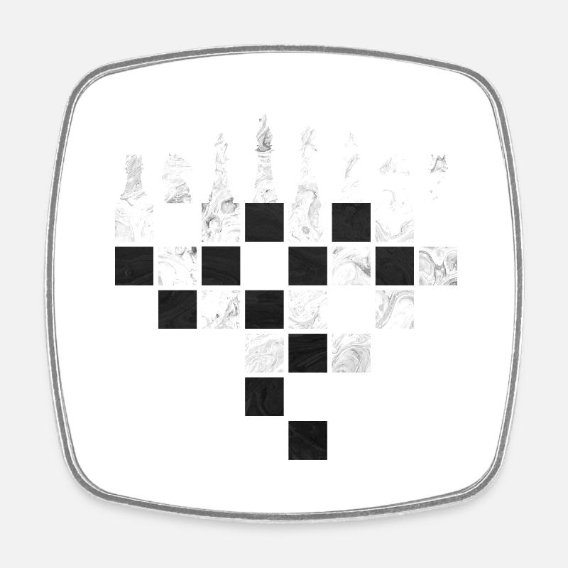 ÉCHECS - Magnet carré - blanc