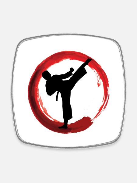 Karate - Martial Arts - Viereckiger Kühlschrankmagnet - Weiß