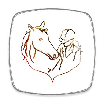 CHEVAL PONY AMOUR DES CHEVAUX - Magnet carré - blanc - Devant