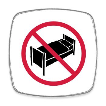 No bed zone - Square fridge magnet - white - Front