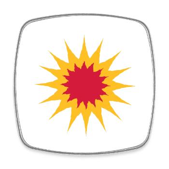 Fire Explosion Star - Square fridge magnet - white - Front