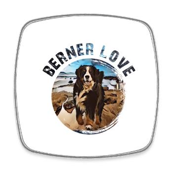 Berner Berghund - Viereckiger Kühlschrankmagnet - Weiß - Vorne